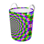 Neon Psychedelic Optical Illusion Round Laundry Basket