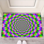 Neon Psychedelic Optical Illusion Rubber Doormat