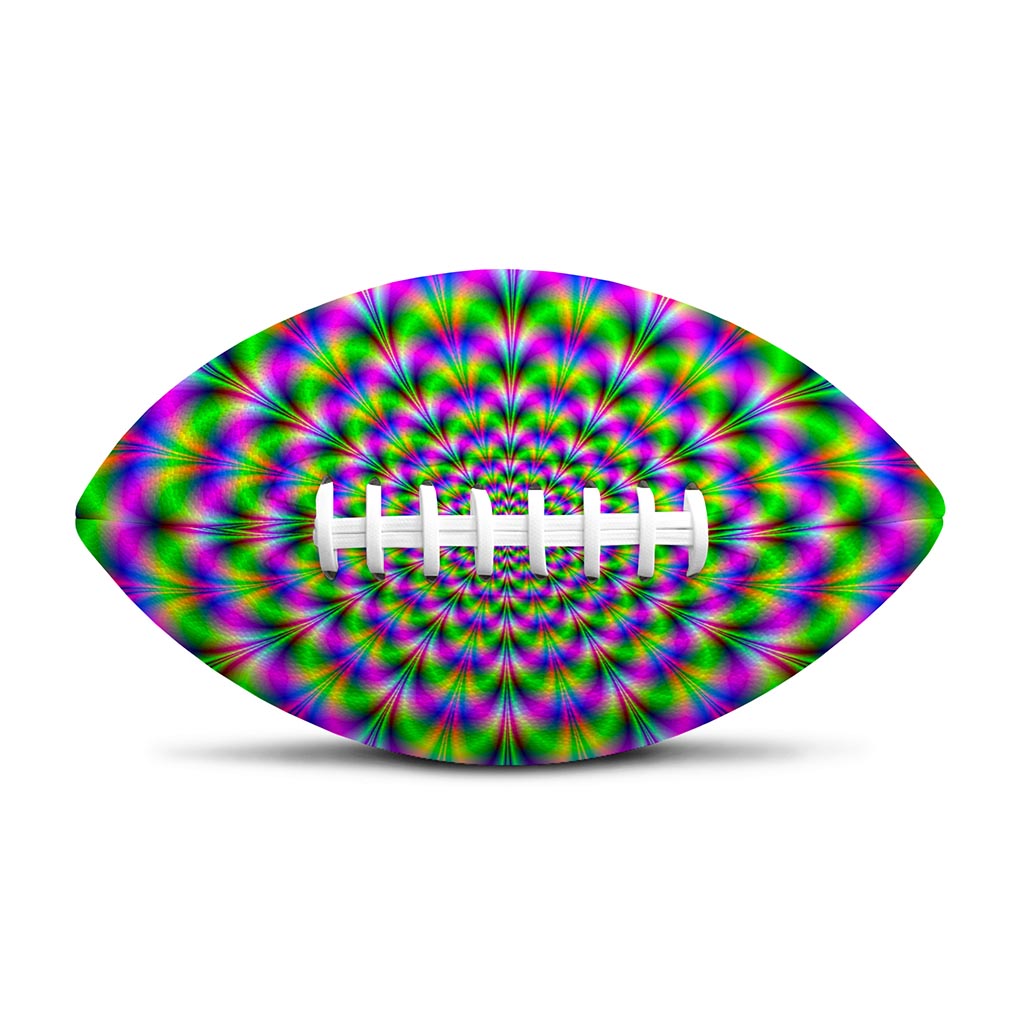 Neon Psychedelic Optical Illusion Rugby Ball