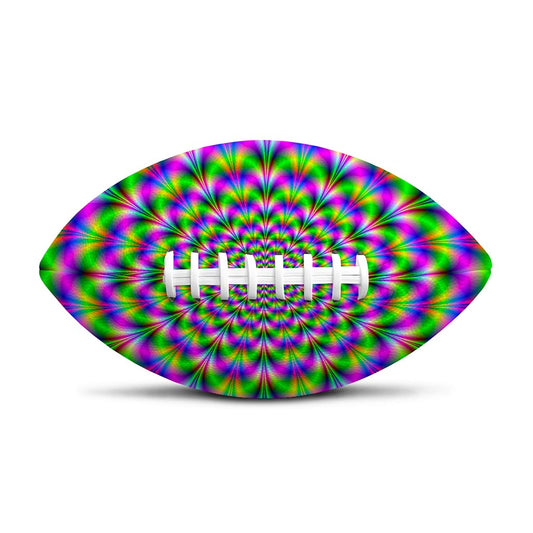 Neon Psychedelic Optical Illusion Rugby Ball
