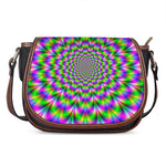 Neon Psychedelic Optical Illusion Saddle Bag