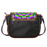 Neon Psychedelic Optical Illusion Saddle Bag