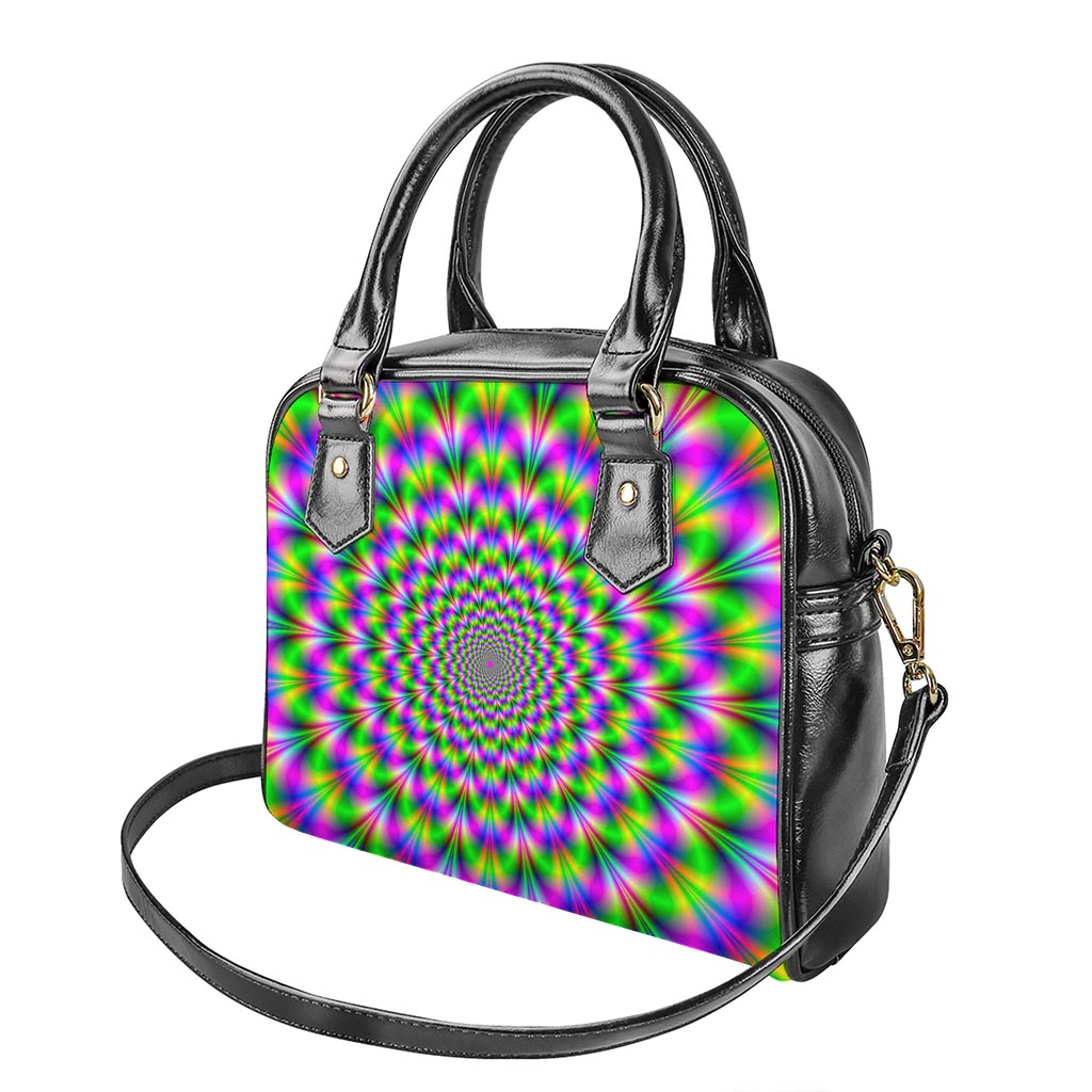 Neon Psychedelic Optical Illusion Shoulder Handbag