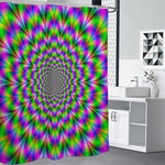 Neon Psychedelic Optical Illusion Shower Curtain