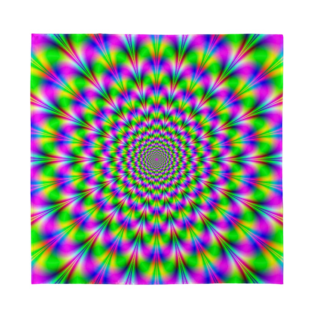 Neon Psychedelic Optical Illusion Silk Bandana