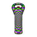 Neon Psychedelic Optical Illusion Single Neoprene Wine Tote