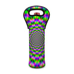 Neon Psychedelic Optical Illusion Single Neoprene Wine Tote