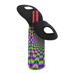 Neon Psychedelic Optical Illusion Single Neoprene Wine Tote