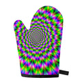 Neon Psychedelic Optical Illusion Single Oven Mitt