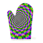 Neon Psychedelic Optical Illusion Single Oven Mitt
