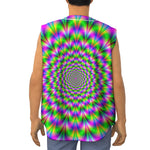 Neon Psychedelic Optical Illusion Sleeveless Baseball Jersey