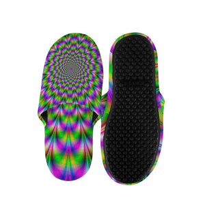 Neon Psychedelic Optical Illusion Slippers