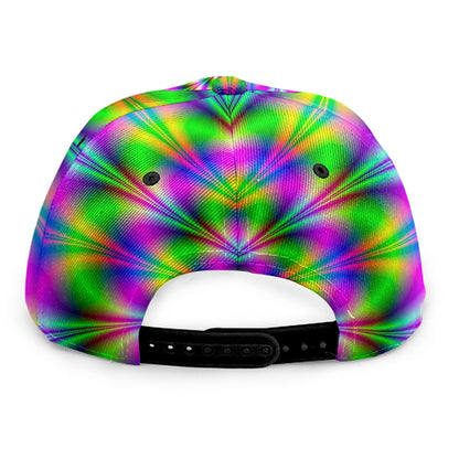 Neon Psychedelic Optical Illusion Snapback Cap