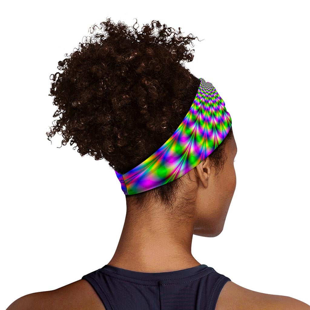 Neon Psychedelic Optical Illusion Sports Headband