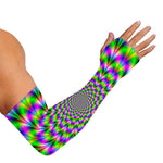 Neon Psychedelic Optical Illusion Sun Protection Arm Sleeves