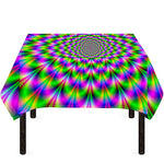 Neon Psychedelic Optical Illusion Tablecloth