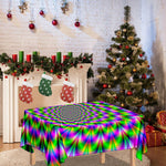 Neon Psychedelic Optical Illusion Tablecloth