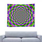 Neon Psychedelic Optical Illusion Tapestry