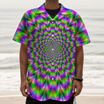 Neon Psychedelic Optical Illusion Textured Short Sleeve Shirt