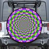 Neon Psychedelic Optical Illusion Tire Cover