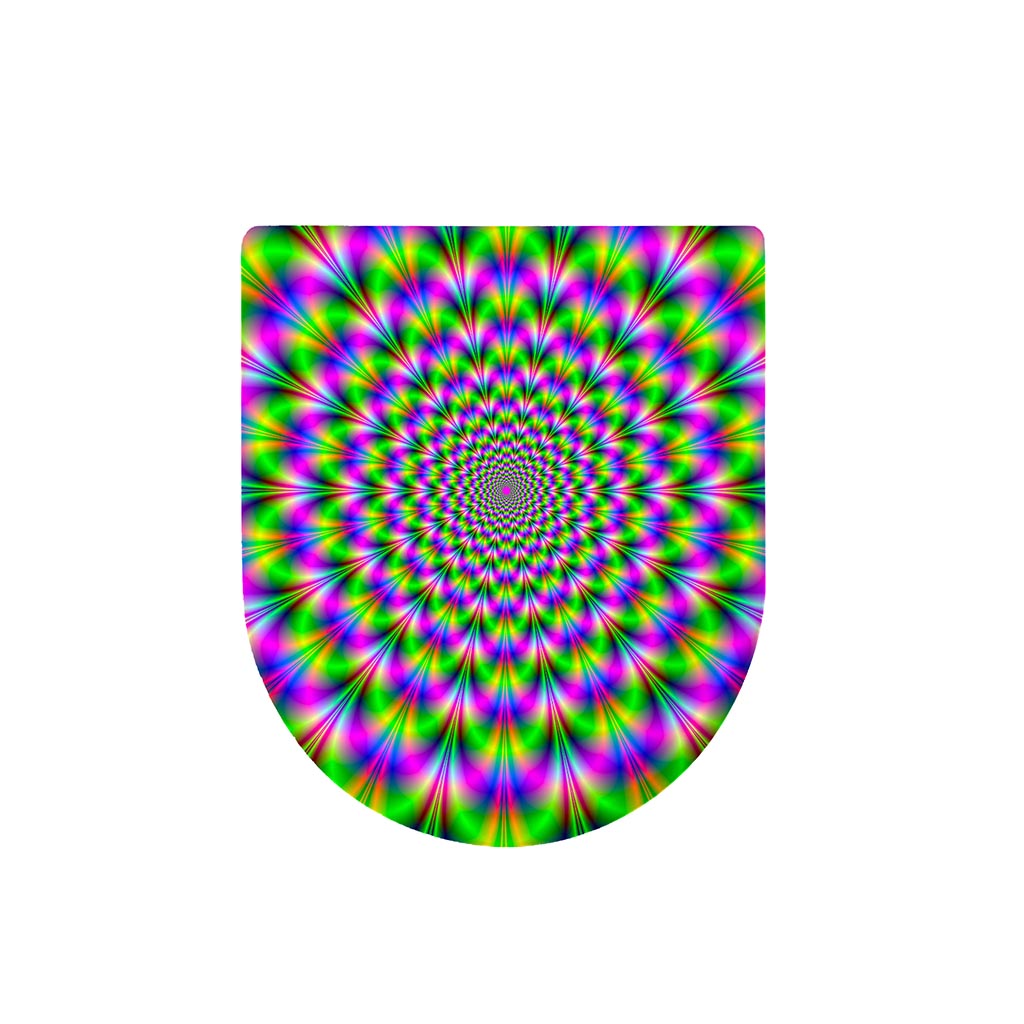 Neon Psychedelic Optical Illusion Toilet Lid Cover