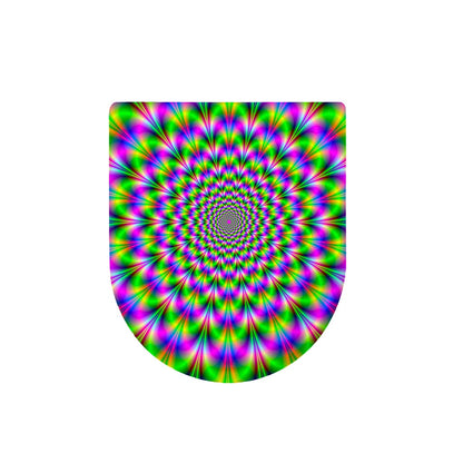 Neon Psychedelic Optical Illusion Toilet Lid Cover