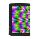 Neon Psychedelic Optical Illusion Trifold Wallet