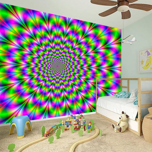 Neon Psychedelic Optical Illusion Wall Sticker