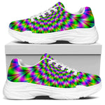 Neon Psychedelic Optical Illusion White Chunky Shoes