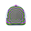 Neon Psychedelic Optical Illusion White Mesh Trucker Cap