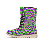 Neon Psychedelic Optical Illusion Winter Boots