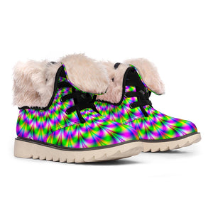 Neon Psychedelic Optical Illusion Winter Boots