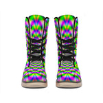 Neon Psychedelic Optical Illusion Winter Boots