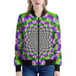 Neon Psychedelic Optical Illusion Women's Bomber Jacket