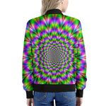 Neon Psychedelic Optical Illusion Women's Bomber Jacket