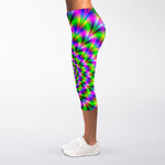 Neon Psychedelic Optical Illusion Women's Capri Leggings