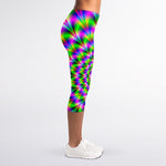Neon Psychedelic Optical Illusion Women's Capri Leggings