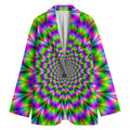Neon Psychedelic Optical Illusion Women's Cotton Blazer