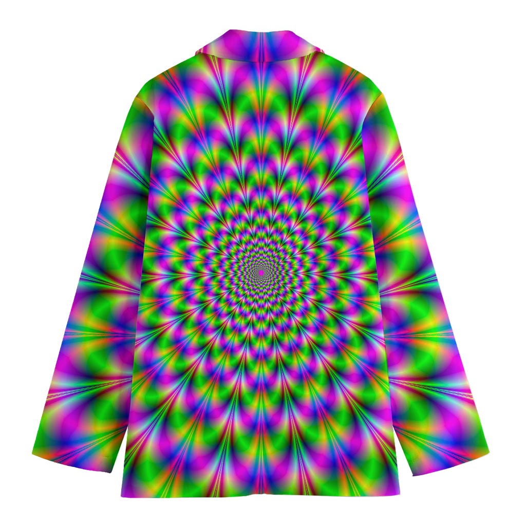 Neon Psychedelic Optical Illusion Women's Cotton Blazer