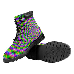 Neon Psychedelic Optical Illusion Work Boots