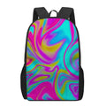 Neon Psychedelic Trippy Print 17 Inch Backpack