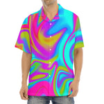 Neon Psychedelic Trippy Print Aloha Shirt