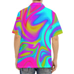Neon Psychedelic Trippy Print Aloha Shirt