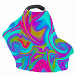 Neon Psychedelic Trippy Print Baby Seat Cover