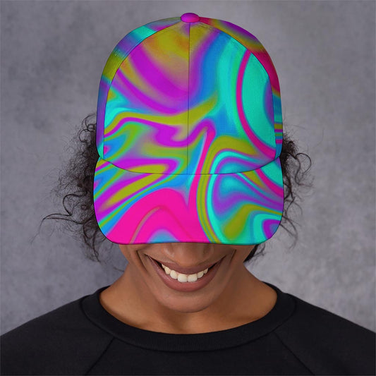 Neon Psychedelic Trippy Print Baseball Cap