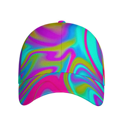 Neon Psychedelic Trippy Print Baseball Cap