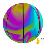 Neon Psychedelic Trippy Print Basketball
