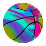 Neon Psychedelic Trippy Print Basketball