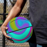 Neon Psychedelic Trippy Print Basketball