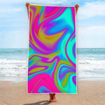 Neon Psychedelic Trippy Print Beach Towel
